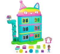 Gabby's Dollhouse , Casa delle bambole per festeggiamenti da 15 pezzi a tema arcobaleno, personaggi giocattolo, mobili per la casa delle bambole e 6 effetti sonori, giocattoli per bambine e bambini dai 3 anni in su