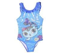 Gabby's Dollhouse Costume Intero da Bagno per Bambine, Blu e Rosa, con Rouches, Tema Sirena (IT, età, 3 Anni, Turchese)
