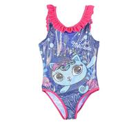 Gabby's Dollhouse Costume Intero da Bagno per Bambine, Blu e Rosa, con Rouches, Tema Sirena (IT, età, 3 Anni, Rosa)