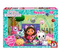 Schmidt Spiele-Fantasie 56472 Gabby's Dollhouse, Glizerpuzzle, MIAU-ziger Party Fun, 40 Pezzi Puzzle per Bambini, Multicolore, Medium