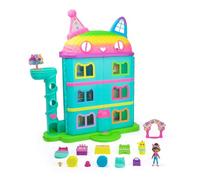 Gabby's Dollhouse , Casa delle bambole per festeggiamenti da 15 pezzi a tema arcobaleno, personaggi giocattolo, mobili per la casa delle bambole e 6 effetti sonori, giocattoli per bambine e bambini dai 3 anni in su