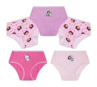 Gabby's Dollhouse Mutandine Bambina, Comodo Traspirante 100% Cotone Slip Ragazza (Rosa/Viola, 6-7 Anni)