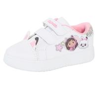 Gabby's Dollhouse Scarpe da Ginnastica per Bambine Pandy Paws, Scarpe Sportive Bianche con Chiusura a Strappo e Tacco Facile