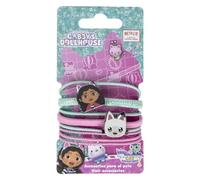 Gabby's Dollhouse - Set di accessori per capelli - 8 elastici per capelli - Colore rosa e blu - Multicomposizione - Spilla con faccia di Gabby e Panty Patitas - Prodotto originale progettato in Spagna