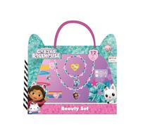 Gabby's Dollhouse - Set di bellezza per bambini, multicolore, include 6 elastici, 1 elastico in tessuto, 4 fermagli per capelli, 2 collane, un anello e adesivi - Prodotto originale progettato in