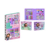 Gabby's Dollhouse Set di cancelleria colorata - Kit scuola completo con pennarelli, matite colorate e accessori decorati con personaggi della serie per bambini creativi, Scatola Gabby´s, 26.7x45.3x3.0