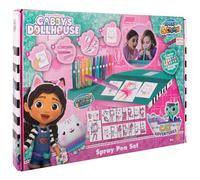 Gabby's Dollhouse - Set di penne spray - Matite da colorare per bambini - Set da colorare con matite colorate e pagine da colorare, GD23368