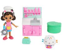 Gabby's Dollhouse , set Lunch and Munch Kitchen con 2 personaggi giocattolo, accessori e mobile, giocattolo per bambini dai 3 anni in su