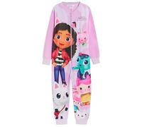 gabby's dollhouse Tutina per ragazze All In One Gabby pigiama per bambini in pile caldo abbigliamento da casa, rosa, 3-4 Anni