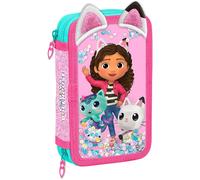 Gabby's Dollshouse Kids Filled Pencil Case with Pencils, Ruler, Rubber, Pencil S