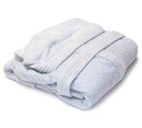 Gabel - Accappatoio con cappuccio e tasche, modello Viareggio, completamente realizzato in cotone, tinta unita, grigio chiaro, Taglia L