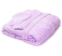 Gabel - Accappatoio con cappuccio e tasche, modello Viareggio, completamente realizzato in cotone, tinta unita, Ciclamino, Taglia L