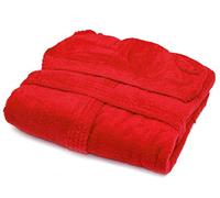 Gabel - Accappatoio con cappuccio e tasche, modello Viareggio, completamente realizzato in cotone, tinta unita, bordeaux, Taglia M