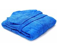 Gabel - Accappatoio con cappuccio e tasche, modello Viareggio, completamente realizzato in cotone, tinta unita, fiordaliso, Taglia L