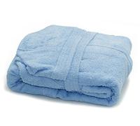 Gabel - Accappatoio con cappuccio e tasche, modello Viareggio, completamente realizzato in cotone, tinta unita, azzurro, Taglia L