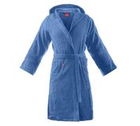 Gabel - Accappatoio con cappuccio e tasche, modello Viareggio, completamente realizzato in cotone, tinta unita, Bluette, Taglia M
