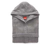 Gabel - Accappatoio con cappuccio e tasche, modello Viareggio, completamente realizzato in cotone, tinta unita, ferro, S