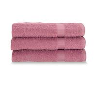 Gabel Asciugamani Viso, Spugna di Puro Cotone Idrofilo, 60 x 100 cm, Fuxia, Set da 3 Pezzi