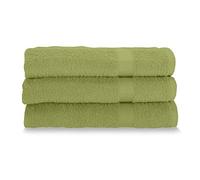 Gabel Asciugamani Viso, Spugna di Puro Cotone Idrofilo, 60 x 100 cm, Muschio, Set da 3 Pezzi