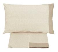 Gabel Chromo Completo Lenzuola 1 Piazza E Mezza Cotone Vari Colori (Beige)