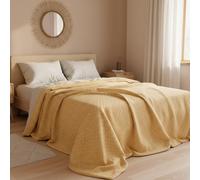 GABEL Copriletto estivo 2 piazze jacquard in piquet di cotone HUGO oro