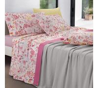 GABEL | Lenzuola in cotone matrimoniali completo MAIORI floreale rosa