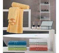 Gabel Set Asciugamani (Viso+Ospite) Antigua Spugna da 400 gr/mq cotone idrofilo (Giallo)