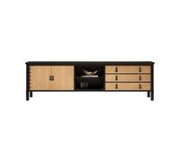 Gabinetto del Centro di Intrattenimento Mobile TV Retrò In Legno Massello, Tavolino Da Salotto, Mobile TV, Mobile Contenitore, Mobile Audiovisivo Supporto della Televisione(A:200CM*45CM*75CM)