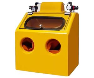 Gabinetto della sabbiatrice per la sabbiatura a secco e a umido resistente con illuminazione e pressione dell'aria stabile per l'elaborazione delle parti