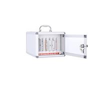 Gabinetto della stazione di ricarica del telefono cellulare in lega di alluminio con 6 slot Scatola di immagazzinaggio portatile per uso in classe Tabella tascabile trasparente con maniglia per