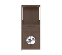 Gabinetto dell'altare Mobile da ingresso con nicchia Buddha for soggiorno | Armadietto for l'offerta di incenso in noce con verniciatura laccata(Bruin)