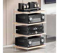 Gabinetto di immagazzinaggio dei supporti regolabile con deflettore acrilico per l'organizzazione dell'audio domestico e dell'intrattenimento