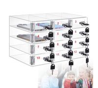 Gabinetto di ricarica del telefono cellulare acrilico con la porta di archiviazione mobile trasparente sicuro ed elegante 12 slot armadietto del telefono cellulare per le scuole fabbriche istituzioni