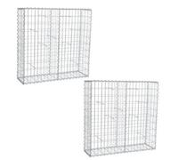 Gabionen 100 x 100 X 30 CM 2er Set Pietra Cestino Filo Griglia Metallo Pravista