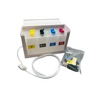 GabJHnptw Serbatoio Ciss 4 colori 300ML compatibile con stampante Roland Muto forniture per stampante per numero di parte DTF trasferimento DTG inchiostro pigmentato DYE(White 4Color)