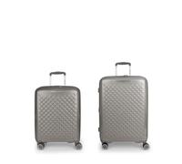 Gabol Queens 4 ruote Set di valigie 2 pezzi con piega di espansione grigio
