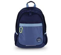 Gabol - Zaino scuola a 3 scomparti 32x44x18 cm Whisper con schienale ergonomico a griglia, custodia per laptop da 15,6'' e base rinforzata - blu marino