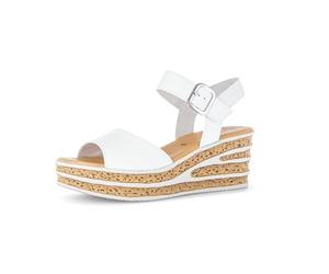 Gabor Sandali donna con zeppa, sandali donna, Bianco 21, 38.5 EU