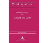 Gábor Tolcsvai Nagy Function and Genres (Tascabile) Metalinguistica