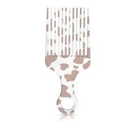 GABraden 1 pettine afro per capelli ricci naturali, antistatico, portatile, per viaggi, grazioso pettine afro per donne, uomini e ragazze (T4-marrone mucca)