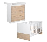Gabriella - Set di mobili per bambini bicolore, 70 x 140 cm, fasciatoio con 3 cassetti
