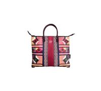 Gabs Borsa G3 Plus Trip in Pelle, Stampa Perù Geometrica, 43,5x37,5x2 cm, Bordeaux Multicolore, Doppio Manico e Tracolla