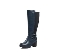 GABYLOU - Modello Marta - Stivali da donna 2 XL con tacco largo - 2 suole, 1 rimovibile - Tacco a blocco di 7 cm - Chiusura con cerniera YKK - Stile autunno inverno per polpacci larghi