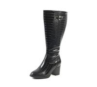 GABYLOU - Modello ROMY - Stivali alti da donna a polpaccio largo 3XL - Doppia suola rimovibile, tacco di 7,5 cm - Chiusura con zip YKK - Stile elegante e confortevole per outfit chic e da città