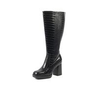 GABYLOU Stivali a polpaccio largo 2XL - Modello Melissa, NeroCroco25, 42