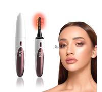 Gacavks Piegaciglia elettrico ricaricabile tramite USB, riscaldamento rapido entro 10 secondi, durata 24 ore, 4 modalità di riscaldamento, display a LED (bianco)