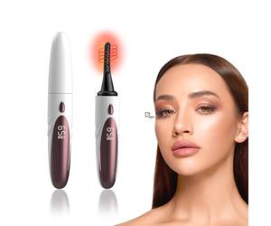 Gacavks Piegaciglia elettrico ricaricabile tramite USB, riscaldamento rapido entro 10 secondi, durata 24 ore, 4 modalità di riscaldamento, display a LED (bianco)