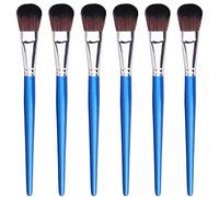 GACDR Pennello per mocio da 2,5 cm per pittura acrilica, 6 pennelli ovali per pittura acrilica con manico corto in legno per acrilico, guazzo, acquerello