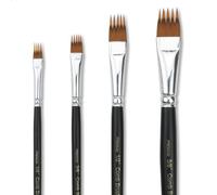 GACDR Set di 4 pennelli professionali per pittura acrilica, olio e acquerello, pennelli per texture per artisti e principianti, manico corto