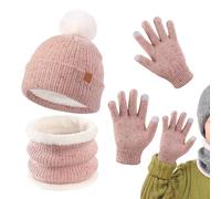 Gacqpli Cappello Sciarpa Guanti Set Bambini | Cappellino Invernale Fascia Collo e Guanti | Termici Invernali per Avventure | Escursionismo Sci Ciclismo Cammino